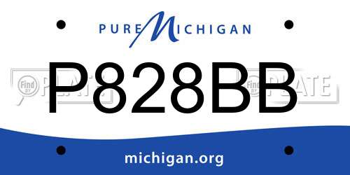 P828BB Michigan License Plate