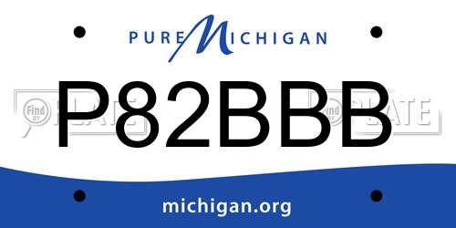P82BBB Michigan License Plate