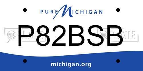 P82BSB Michigan License Plate