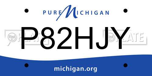 P82HJY Michigan License Plate
