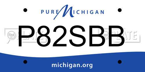 P82SBB Michigan License Plate
