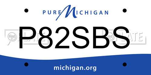 P82SBS Michigan License Plate