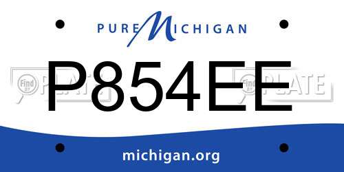P854EE Michigan License Plate
