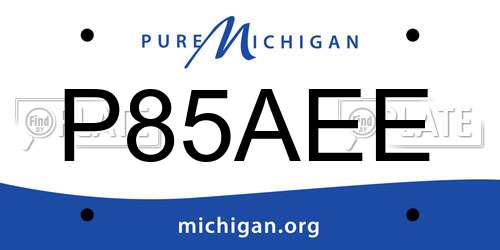 P85AEE Michigan License Plate