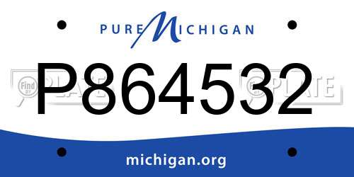 P864532 Michigan License Plate