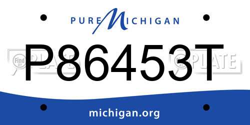 P86453T Michigan License Plate
