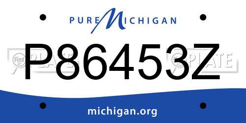 P86453Z Michigan License Plate