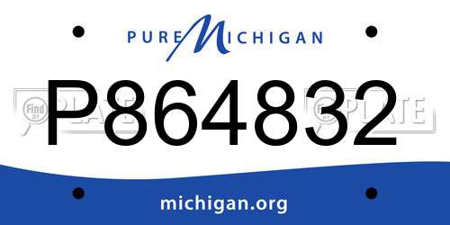 P864832 Michigan License Plate