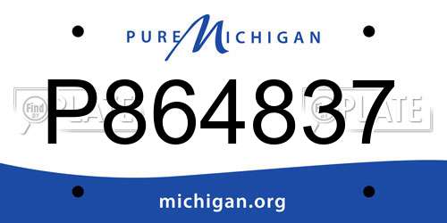 P864837 Michigan License Plate