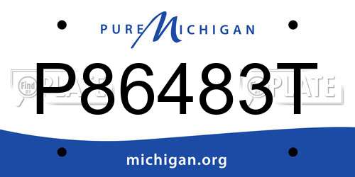 P86483T Michigan License Plate