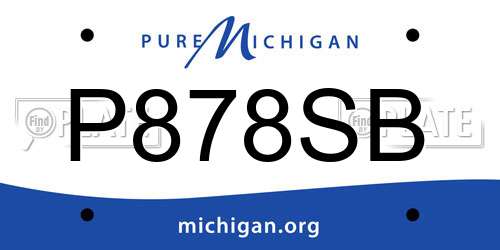 P878SB Michigan License Plate