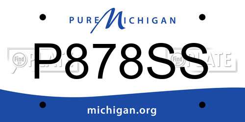 P878SS Michigan License Plate