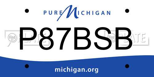 P87BSB Michigan License Plate
