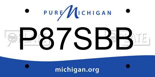 P87SBB Michigan License Plate