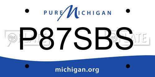 P87SBS Michigan License Plate