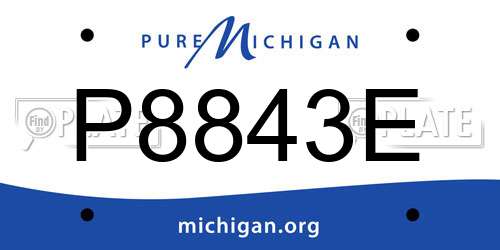 P8843E Michigan License Plate