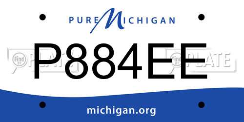 P884EE Michigan License Plate