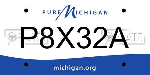 P8X32A Michigan License Plate