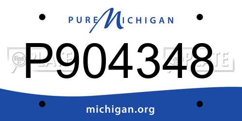 P904348 Michigan License Plate