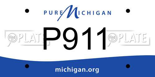 P911 Michigan License Plate