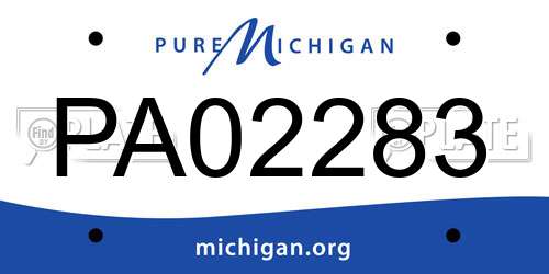PA02283 Michigan License Plate