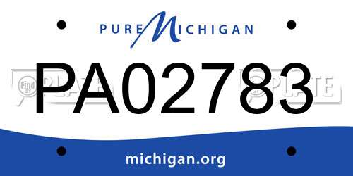 PA02783 Michigan License Plate