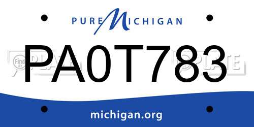 PA0T783 Michigan License Plate