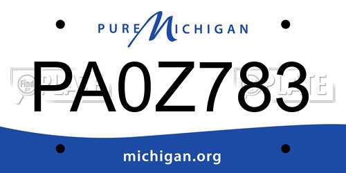 PA0Z783 Michigan License Plate