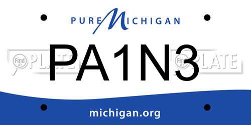 PA1N3 Michigan License Plate
