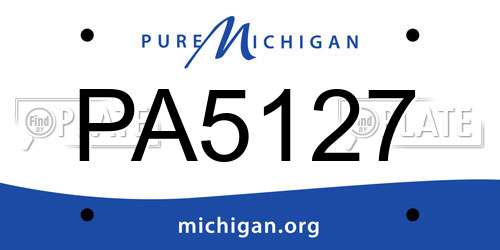 PA5127 Michigan License Plate