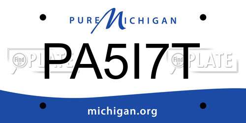 PA5I7T Michigan License Plate