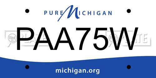 PAA75W Michigan License Plate