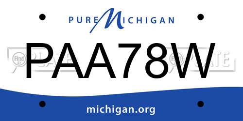 PAA78W Michigan License Plate