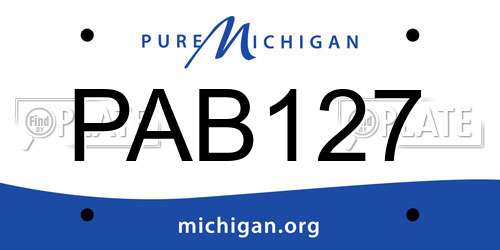 PAB127 Michigan License Plate