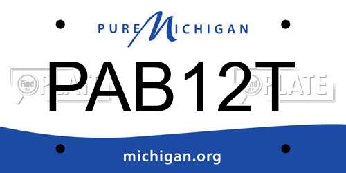 PAB12T Michigan License Plate