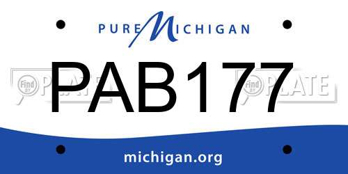 PAB177 Michigan License Plate