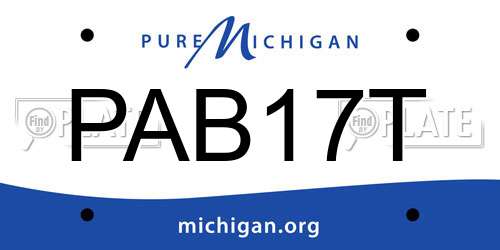 PAB17T Michigan License Plate