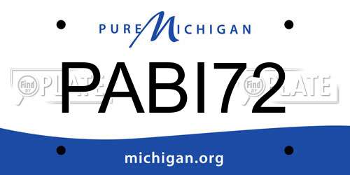 PABI72 Michigan License Plate