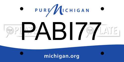 PABI77 Michigan License Plate
