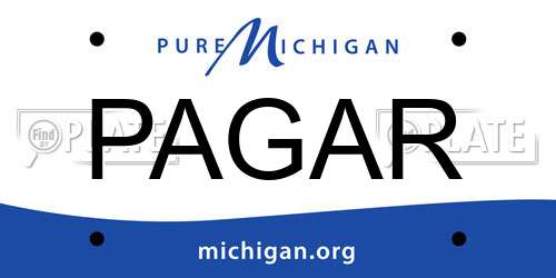 PAGAR Michigan License Plate