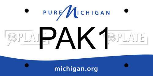 PAK1 Michigan License Plate
