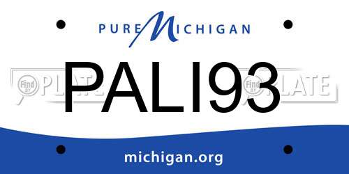 PALI93 Michigan License Plate