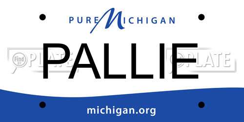 PALLIE Michigan License Plate