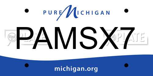 PAMSX7 Michigan License Plate