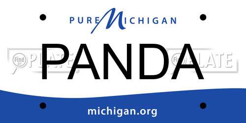PANDA Michigan License Plate
