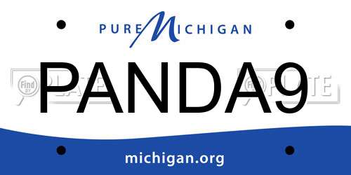 PANDA9 Michigan License Plate