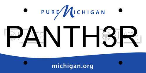 PANTH3R Michigan License Plate