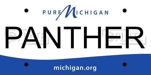 PANTHER Michigan License Plate