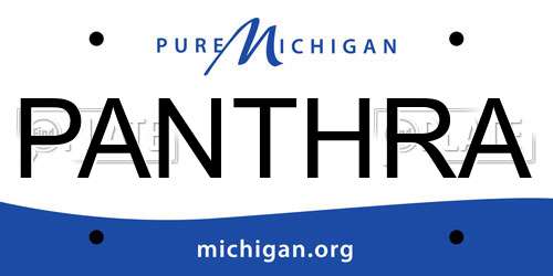 PANTHRA Michigan License Plate