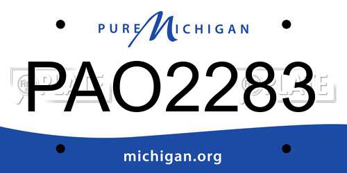 PAO2283 Michigan License Plate